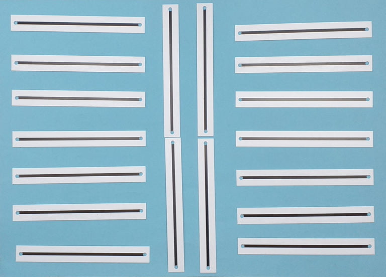 Set of 18 White Rink Markers with Black Stripe Duke Bowls